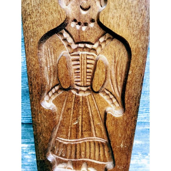 Vintage carved Wood Springerle Cookie Mold Woman - Picture 4 of 8